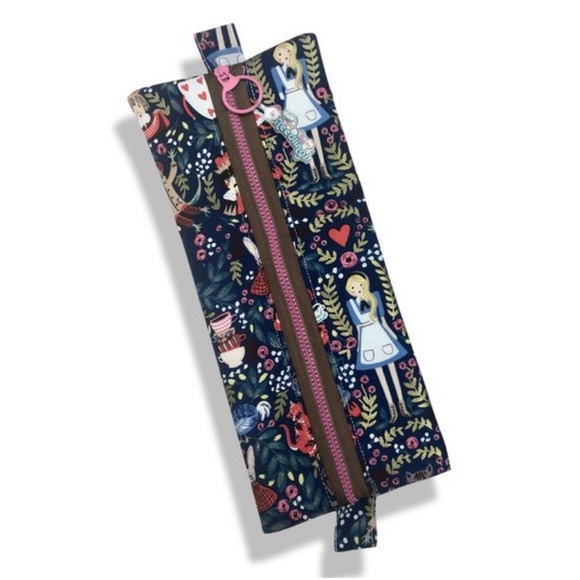 Needlings Handmade Wonderland Zipper Pouch Mask Case - Picture 3 of 4